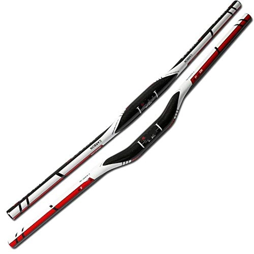 Manubri per Mountain Bike : Ybqy Manubrio Mountain Mountain Bike 3K Fibra del Carbonio del Manubrio della Bicicletta di Carbonio Bend Bar MTB più Leggera 31.8 * 600-760mm (Color : Red, Size : Flat 720mm)