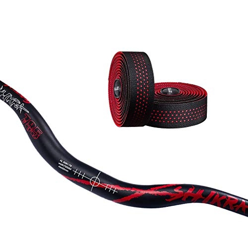 Manubri per Mountain Bike : yotijar Manubri di Sollevamento per Manubrio MTB Ad Lega da 31, 8 Mm Manici Extra Lunghi - Rosso