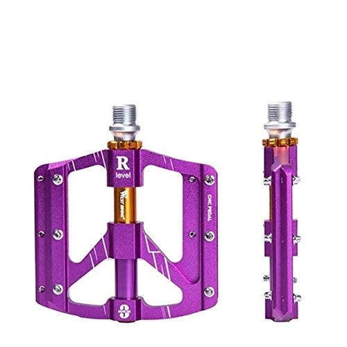 Pedali per mountain bike : 3 Cuscinetti della Bicicletta Pedali Ultralight Antiscivolo Strada MTB Bike Pedale Ciclismo Chiusi, muniti Bike Pedali Pedali Bicicletta (Color : 3 Bearings Purple)