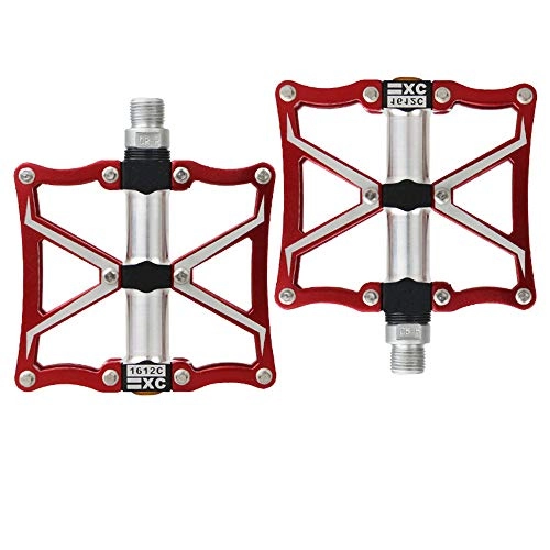 Pedali per mountain bike : Accessori per Attrezzature da Bicicletta Cuscinetto a Pedale della Bicicletta Pedali Palin Mountain Bike Pedale Antiscivolo Componenti della Bicicletta (Colore : Rosso)