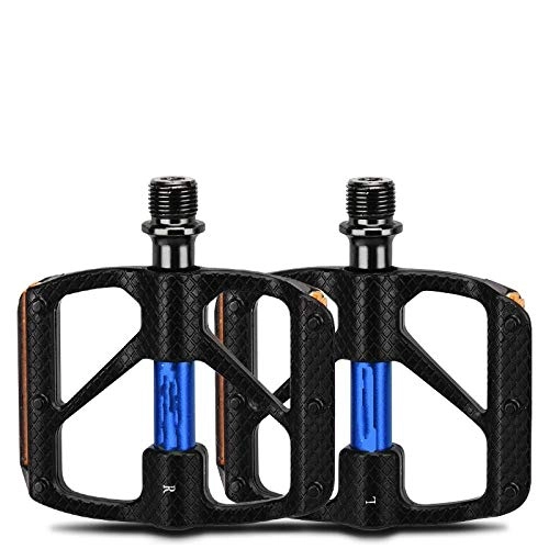 Pedali per mountain bike : Bicycle ball foot pedal bearing ultra light aluminum alloy mountain bike equipped with dead fly pedal-505 carbon blue