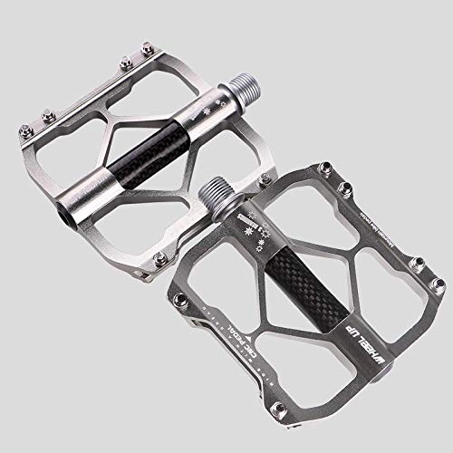 Pedali per mountain bike : Bicycle pedal pedal mountain road bike Pelin pedal road bike lock pedal dead fly pedal-Silver