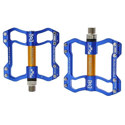 Pedali per mountain bike : Bicycle Pedal Pelin Universal Bicycle Pedal A Pair of Aluminum Alloy Anti-skid Mountain Bike Pedal-MZ-S11 blue