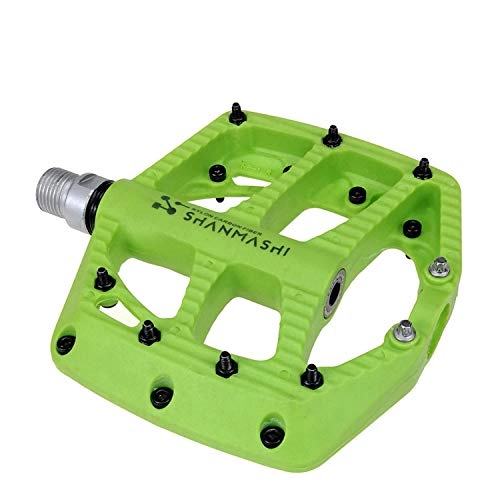 Pedali per mountain bike : CARACHOME 1 Paio di Pedali per Bici da MTB, Pedale per Piattaforma da 9 / 16 Pollici con Cuscinetti sigillati Resistenti in Tessuto di Nylon, Verde