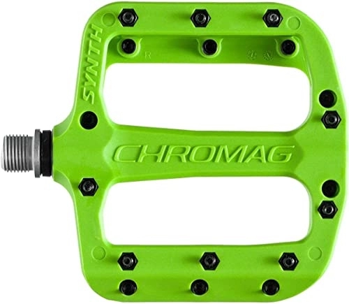 Pedali per mountain bike : Chromag Synth - Pedali per mountain bike unisex adulto, per bicicletta, VAE / E-bike, 110 x 107 mm, colore: Verde