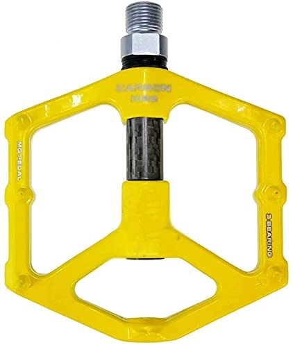 Pedali per mountain bike : CHYOOO Pedali per Bici MTB in Nylon ASSE 9 / 16 Universali Impermeabile Antiscivolo Antipolvere Superficie Larga Leggeri(Yellow)