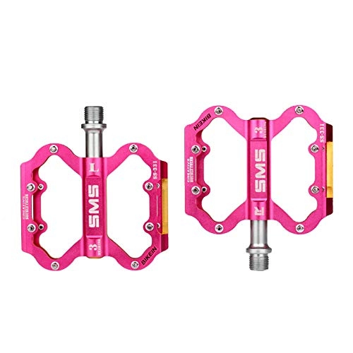 Pedali per mountain bike : Due-Colori MTB 9 / 16" pedali di alluminio Ciclismo Mountain Bike 3 cuscinetti sigillati anti-Skid Pedale Parti di biciclette 285g Pink