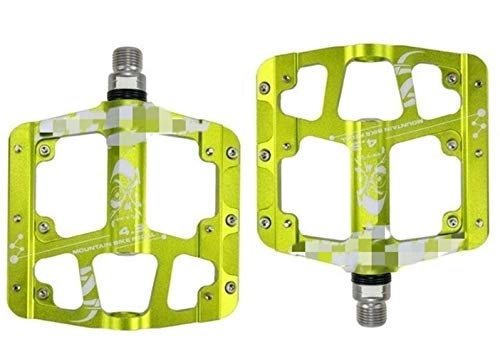 Pedali per mountain bike : Durevole Ultra-Leggero e Ultra-Sottile 3 Pedale Cuscinetti Pedali in Lega di Alluminio della Bici di Montagna MTB anodizzazione della Bicicletta della Bici della Strada Pedali (Color : Green)