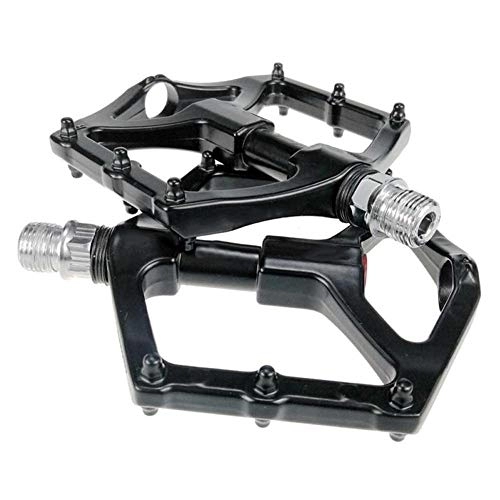 Pedali per mountain bike : FANGLIANG Leggero Mountain Bike della Bicicletta Pedali in Lega di Alluminio Big Foot Fit for MTB Bici della Strada del Cuscinetto Pedali della Bicicletta Bike Parts Adattatore (Color : Black)