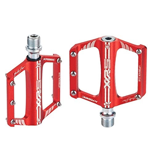 Pedali per mountain bike : FDSJKD 1 Paio Pedali in Alluminio in Alluminio Ultraleggero in Alluminio Pedali in Bicicletta Pedali in Bicicletta MTB Pedali Antiscivolo Accessori per Bici da Strada (Color : Red)