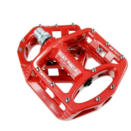 Pedali per mountain bike : FidgetGear - Pedali Piatti in Lega di Alluminio per Mountain Bike, BMX, 9 / 16", Colore: Rosso