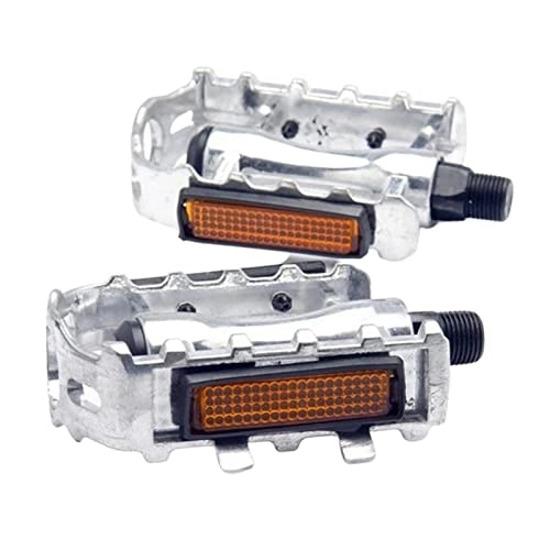 Pedali per mountain bike : FIVENUM 1 Paio MTB Road Mountain Bike Alluminio Anti-Slip Bicycle Cycling Pedals Accessori for Biciclette Sostituzione Parti di Sostituzione (Color : Silver)