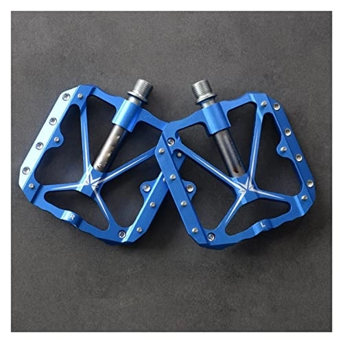 Pedali per mountain bike : FIVENUM 3 Pedali for Biciclette Cuscinetti sigillati MTB Road Mountain Bike Pedals Wide Platform Accessori Parte (Color : Blue-Titanium)