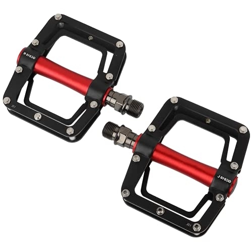 Pedali per mountain bike : Gaeirt - Pedale universale per mountain bike, leggero, 1 paio per ciclismo su strada, mountain bike, BMX, MTB, colore: nero e rosso