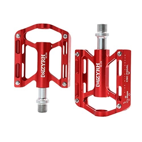 Pedali per mountain bike : Garneck 1 Paio di Pedali per Biciclette in Lega di Alluminio da Ciclismo 3 Pedali per Mountain Bike Accessori per Bici da Strada Accessori (Rosso)