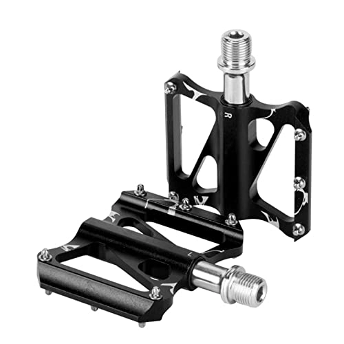 Pedali per mountain bike : GFHTH Pedali Bici, Pedali in Lega di Alluminio per Mountain Bike, Bici da Strada, Bici da Città compatibili con MTB, 3 Cuscinetti Leggeri antiruggine e Antipolvere, Black