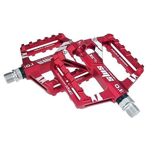 Pedali per mountain bike : Gneric YMYGBH Pedali Flat MTB Lega di Alluminio Resistente Road Bike Pedali Ultralight MTB Pedale del Cuscinetto della Bici della Bicicletta Accessori (Color : Red)