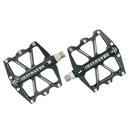 Pedali per mountain bike : GUOLINGHUI Pedali for Mountain Bike, 4-Cuscinetti Pedale for Bici Piattaforma Antiscivolo for Bici da Strada BMX MTB Pedal Piattaforma (Colore : Nero)