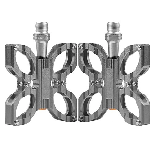 Pedali per mountain bike : GUTANG-DC Alluminio CNC Pedali Alluminio Ciclismo Pedals Per BMX MTB Bici Farfalla Mountain bike Pedale(argento)