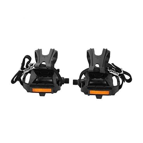 Pedali per mountain bike : JINSUO Moonlight Star Bike Pedali - 1 Paio Ciclismo Pedali fermapiedi Cinghie di Nylon Cinghie Pedale Toe Clip della Cinghia for Mountain Road Bike Outdoor Ciclismo Parts (Color : Black)