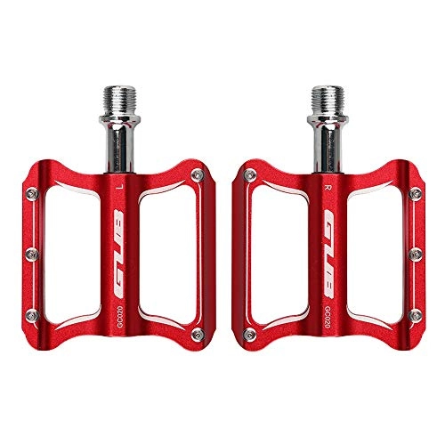 Pedali per mountain bike : Jiuyue Pedali Bicicletta In Alluminio Bicicletta MTB Pedali Bicicletta CNC Sigillato Cuscinetto Piatto Piattaforma Antiskid Pedali Bicicletta Pedali Bici, Rosso