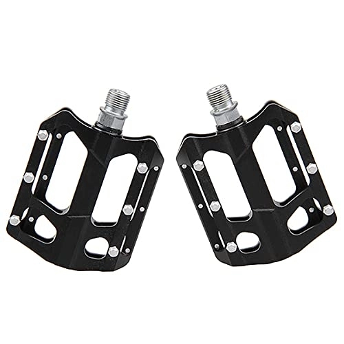 Pedali per mountain bike : JKGHK Pedali ​per Bici con 4 Specifiche E Accessori Tacchette Monolaterali Universali Adatte per Mountain Bike E Bici Pieghevoli, Nero