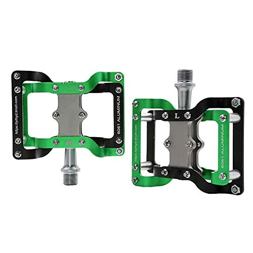 Pedali per mountain bike : kaige Bike Pedali Piattaforma Ciclismo Bicicletta Pedali MTB Mountain Road Bike Pedals Chiusi, muniti in Lega di Alluminio 9 / 16 '' WKY (Color : Green)