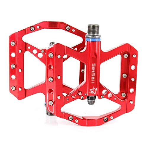 Pedali per mountain bike : kaige Mountain Bike Downhill Livello lucidato Pedali in Lega di Alluminio del Piede Modelli da Esterno Unisex WKY (Color : Red)