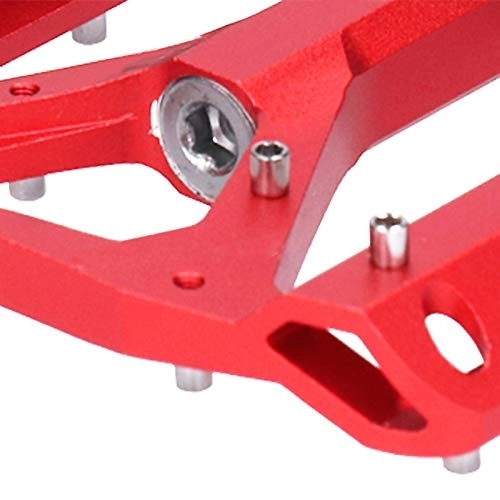 Pedali per mountain bike : Keenso JT03 - Pedali per mountain bike, in lega di alluminio, antiscivolo, per bicicletta, pedali, cuscinetti (rosso)