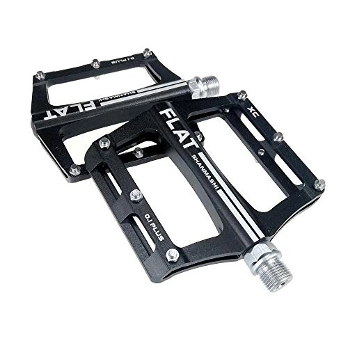 Pedali per mountain bike : Keliour - Pedali per mountain bike, 1 paio di pedali in lega di alluminio, antiscivolo, resistenti, superficie per bici da strada, MTB, colore: nero (SMS-0.1PLUS) per BMX MTB e bici da strada