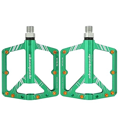 Pedali per mountain bike : KUIDAMOS Durevole BIKEIN 9 / 16 Ultralight Lega di Alluminio Mountain Road Bike Pedal BIKEIN Accessori per Biciclette Perni Antiscivolo, per la Guida(Green)