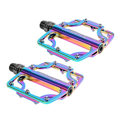 Pedali per mountain bike : Lencyotool Pedali per mountain bike, pedali colorati per biciclette, pedali, bici da corsa, mountain bike, pedali a 3 strati, accessori per mountain bike, pedali per bicicletta con profilo ampio