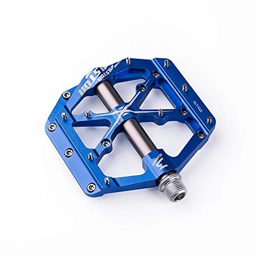 Pedali per mountain bike : LIANG Pedale per Mountain Bike A 3 Cuscinetti Pedale Piatto in Lega Pedale 9 / 16 Pedale Piatto in Lega Antiscivolo Blu