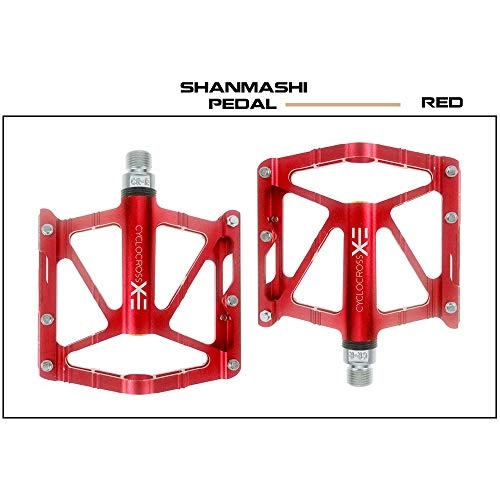 Pedali per mountain bike : LiChaoWen Pedale di Bicicletta Antiscivolo Cuscinetti Sigillati Skid Resistente Lega Pedale della Bicicletta Pedale di Bicicletta Una Coppia di Ibrido Pedali Bici da Strada (Color : Red)