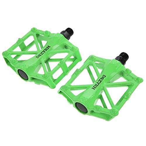 Pedali per mountain bike : Lijincheng Pedale della Bicicletta Mountain Bike Pedale MTB Pedali BMX Biciclette Piatto della Lega di Alluminio di Nylon Multi-Colori MTB Cycling Sport Ultralight Accessori (Color : Green)