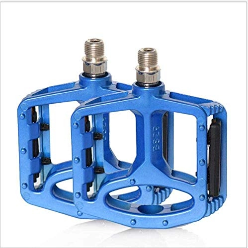 Pedali per mountain bike : Lloow Pedali della Bicicletta # 9 / 16 Pollici Mountain Bike Pedali antislittamento Road Bike Pedali, Resistente all'Usura, Impermeabile e Antipolvere Lega di Alluminio Piatto Pedali, Blu