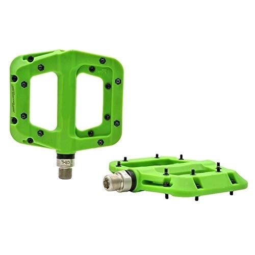 Pedali per mountain bike : LOYAL TECHNOLOGY-PACKAGE Pedali da Ciclismo 1Pair Universale Bike Pedale Nylon Antiscivolo Leggero Ciclismo Mountain Bike MTB Pedali 2 Cuscinetti Bici Accessori Parti di Bici (Color : Green)