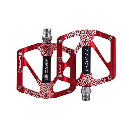 Pedali per mountain bike : LUOSHUO Pedali MTB in Lega di Alluminio Non Slip Super Leggero Mountain Mountain Bike Cuscinetto Piattaforma Road montu Pedali Flat MTB (Color : Red)