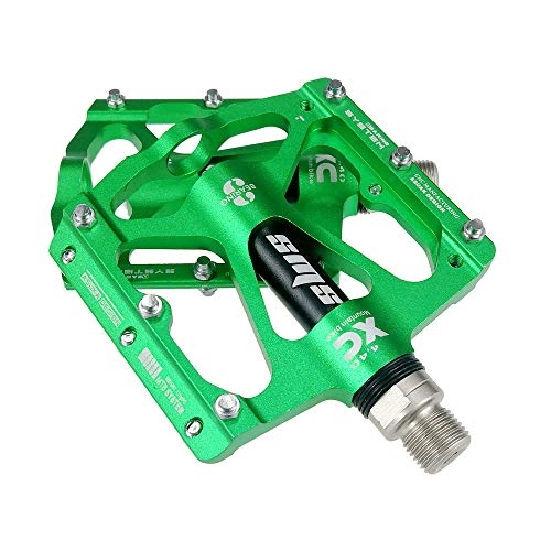 Pedali per mountain bike : Luqifei Pedale Biciclette Pedali Mountain Bike 1 Paio in Lega di Alluminio Antiscivolo Resistente Pedali Bici Superficie per Bici da Corsa 5 Colori Ad Alta Resistenza Antiscivolo (Color : Green)