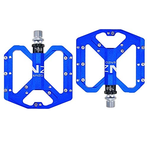 Pedali per mountain bike : Lwlei 1 Paio di Pedali for Mountain Bike Durevoli Antiscivolo in Alluminio 3 Cuscinetti for Biciclette, Pedali for Bici da Strada, 9 / 16 Pollici Regalo Perfetto (Colore : Blu)