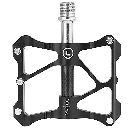 Pedali per mountain bike : Lwlei Pedali per Bici da 9 / 16 Pollici, Pedali per Biciclette con Cuscinetti in Lega di Alluminio DU, Pedali Ultraleggeri per Mountain Bike ， 274 g / 1 Paio Regalo Perfetto (Colore : Nero)