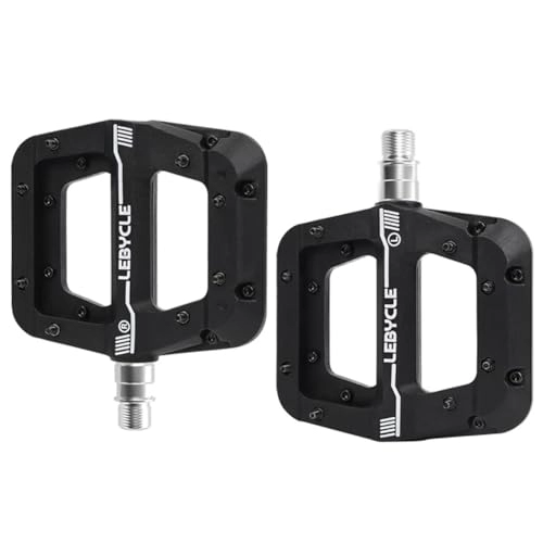 Pedali per mountain bike : LYEAA 1 paio di pedali in acciaio con chiodi antiscivolo per mountain bike, leggeri cuscinetti sigillati, accessori per mountain bike, BMX, bici da strada, colore nero