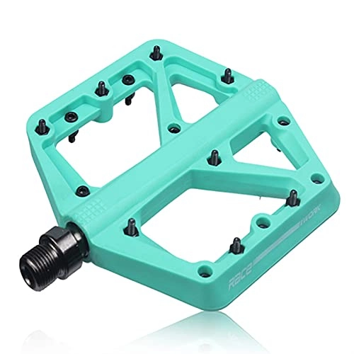 Pedali per mountain bike : MJJCY densità Pedali per Biciclette MTB Poggiapiedi in Nylon Poggiapiedi Flat Mountain Bike Paddle Grip Pedalen Cuscinetti Piedi per Cuscinetti in Bicicletta Piede Mandrino (Color : Bianchi Green)