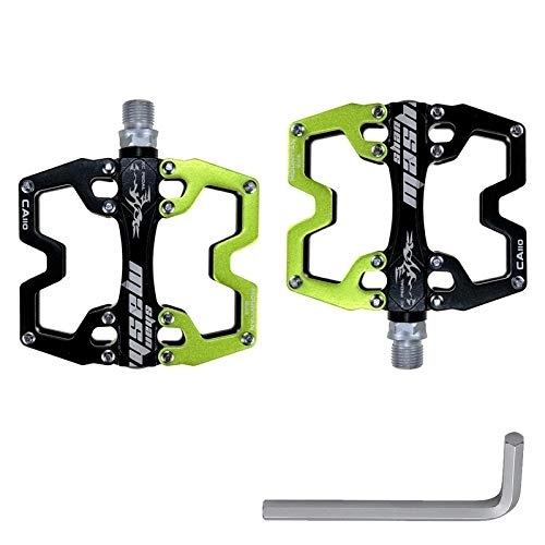 Pedali per mountain bike : MKKYDFDJ Pedali per mountain bike, ultraleggeri, in lega di alluminio, 9 / 16", 2 ruote Cr-Mo, con chiave a vite, accessori per bici BMX MTB