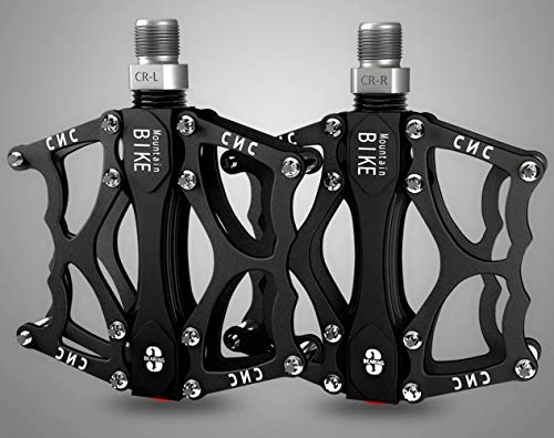 Pedali per mountain bike : Mountain bike in lega di alluminio pedali nero coppia di antiscivolo 3 peering in lega di alluminio pedali bicicletta accessori