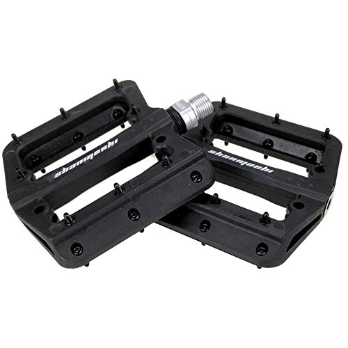 Pedali per mountain bike : Mountain Bike Pedals-di alta qualità resistente agli urti cuscinetti in nylon composito MTB Pedali, completamente sigillato BMX biciclette piatto Pedali Ciclismo Pedale Ultralight Accessori 9 / 16"(nero)