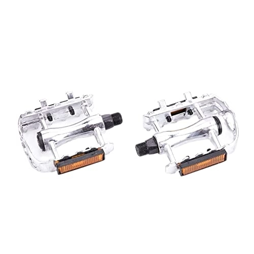 Pedali per mountain bike : Mountain Bike Pedals, Reflective Setting On Both Sides All-aluminum Large Pedal Bicycle Universal Non-slip Pedal Riding Equipment Bike Pedals Mtb (Color : White)