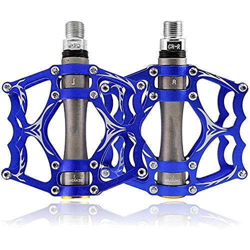 Pedali per mountain bike : MU Pedali Della Bicicletta 9 / 16 Pollici Asse Cnc in Alluminio con Cuscinetti Sigillati Anti-Scivolo, Bici da Corsa Pedali per Universal Bmx Mountain Bike, Blu