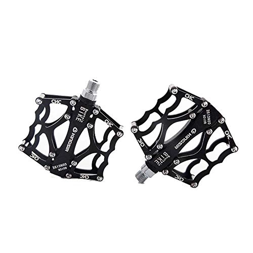 Pedali per mountain bike : MW Bike Pedali, Alluminio Ultra Light Lega Bearings Pedali, Noleggio Misura La Maggior Parte Adulti Mountain Road E Biciclette Ibride, 1 Coppia, Nero