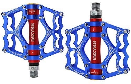 Pedali per mountain bike : MYJZY Mountain Bike Pedali, 3 Cuscinetto Composito 9 / 16 Biciclette Pedali ad Alta Resistenza Antiscivolo Superficie per Strada BMX MTB Fixie Bikes Piatta